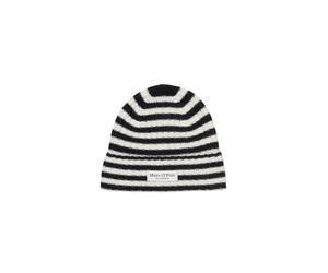 Flat Cap MARC O'POLO "aus flauschigem Wolle-Mix", Damen, dunkelblau, Schurwolle, gestreift, Caps (97288408-0) dunkelblau