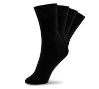 flat design by Mareike Kriesten 4 Paar Business-Socken aus Bio-Baumwolle schwarz, fair hergestellt in Portugal (EU) 35 - 38