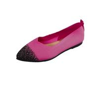 Flats Schuhe Ballerina Pumps Damen Komfort Slip On Spitzen Zehen Strick Mary Jane Schuhe Ballettschuhe,Rosa,36 EU