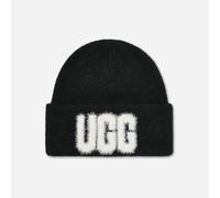 Flauschige Beanie mit UGG® Logo für Damen in Black, Größe O/S 105248-BLK-O/S