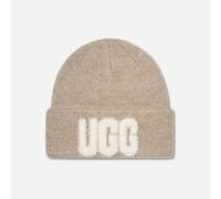 Flauschige Beanie mit UGG® Logo für Damen in Cream, Größe O/S 105248-CRM-O/S