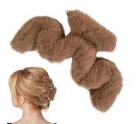 Flauschige Haarklammer, Plüsch-Haarspangen, gewellte Form, große Clips