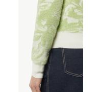 Flauschige Jacquard-Strickjacke grün|weiß 40