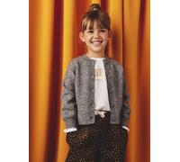 Flauschige Mädchen Strickjacke grau Gr. 98/104 von vertbaudet