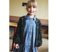 Flauschige Mädchen Strickjacke mit Tiermuster grün leo Gr. 92/98 von Vertbaudet
