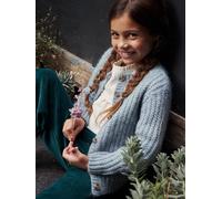 Flauschige Mädchen Strickjacke petrol Gr. 98/104 von vertbaudet
