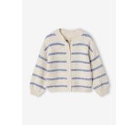 Flauschige Mädchen Strickjacke vanille Gr. 116 von vertbaudet