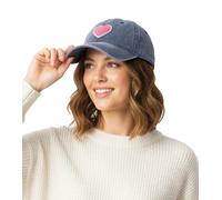 flauschige ZWILLINGSHERZ Herz Classic Base-Cap mit Plüsch-Herz Baumwoll-Cap justierbare Cappy Schirm-Mütze 4603M K25358-6 Navy-Blau
