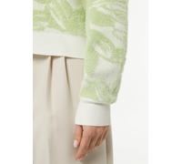 Flauschiger Jacquard-Strickpullover grün|weiß 40