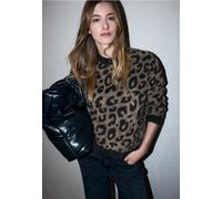 Street One Studio Frauen Flauschiger Leo Pullover in Schwarz, Gr: 38