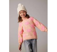 Flauschiger Mädchen Rollkragenpullover mit Muster rosa Gr. 110 von vertbaudet