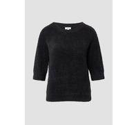 Flauschiger Strickpullover mit halbem Arm 38 schwarz 2171611.9999.38