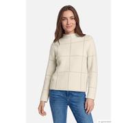 Flauschiger Strickpullover mit Karomuster beige 36