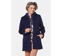 Flauschiger Wollmantel in moderner Optik blau 44