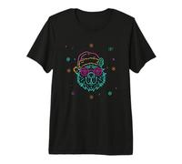 Flauschiges Chow Gesicht Winter Charakter Grafik Hund Pink Shutter Premium T-Shirt