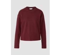 Sweatshirt S.OLIVER, Damen, Gr. 36, dunkelrot, Sweatware, Obermaterial: 50% Baumwolle, 50% Polyester, unifarben, casual, relaxed fit normal, Rundhals, Langarm gerader Abschluss, Sweatshirts, mit Rippb