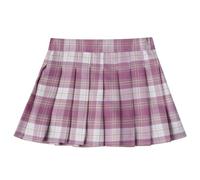 Fldy Mädchen Karierter Faltenrock Kurz Karo Skater Rock Mit Shorts Kinder Anime Schulmädchen Rock Sport Schul Röcke A-Linie A_Rosa 122-128