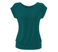 FLEASEE Damen T-Shirt Kurz Ärmel Bluse Stretch Lässig Tunika Allover Druck Oberteile Top