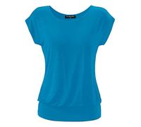 FLEASEE Damen T-Shirt Kurz Ärmel Bluse Stretch Lässig Tunika Allover Druck Oberteile Top