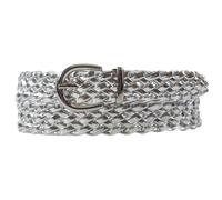 Flechtgürtel Damen elastisch verstellbar - Gürtel aus Lederimitat - 3 cm breit - Geflochtener Damengürtel in vielen Farben - Casual & elegant kombinierbar (Silber - Länge 110 cm - Breite 3 cm)