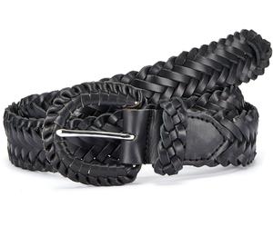 Flechtgürtel LASCANA "Hüftgürtel, Anzuggürtel, Gürtel, Hosengürtel, Jeansgürtel, Ledergürtel", Damen, Gr. 100, schwarz, Leder, Flechtoptik, unifarben, Gürtel, aus Leder in klassischem geflochtenen Des
