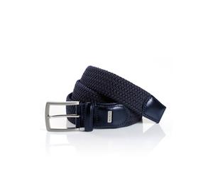 Flechtgürtel MONTI "HAMBURG", Herren, Gr. 11,5, blau (marineblau), Materialmix, Gürtel, 3,5 cm breit, Elastischer Flechtgürtel, Casual-Business-Sportiv (73866560-115) marineblau
