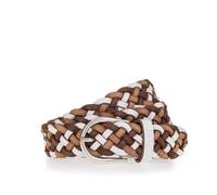 Flechtgürtel MUSTANG, Damen, Gr. 90, weiß (weiß varied), Leder, mehrfarbig, Gürtel, Mit Hingucker-Flechtoptik, 3 cm (42607257-90) weiß varied