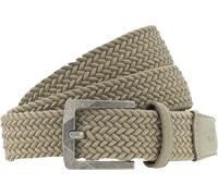 Flechtgürtel MUSTANG, Herren, Gr. 120, beige (sand), Materialmix, Flechtoptik, unifarben, Gürtel Flechtgürtel, Elastisch in Flechtoptik, mit markanten Lederdetails, 3,5 cm (65204702-120)