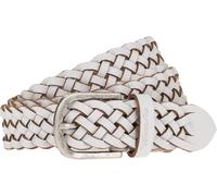 Flechtgürtel TAMARIS "Chaya Silver", Damen, Gr. 75, weiß, Rindsleder, Flechtoptik, Gürtel, individuell verstellbar (69960315-75) weiß
