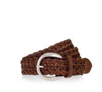 Flechtgürtel TAMARIS, Damen, Gr. 105, braun (baileys), Rindsleder, Flechtoptik, unifarben, Gürtel, Individuell längenverstellbar, 3 cm breit (40613316-105) baileys