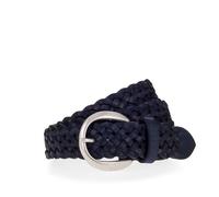 Flechtgürtel TAMARIS "Dana Silver", Damen, Gr. 120, blau (navy), Rindsleder, Flechtoptik, unifarben, Gürtel, mit individueller Längenverstellung, aus Rindsleder, 3 cm breit (53183449-120) navy