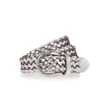 Flechtgürtel TAMARIS "Dana Silver", Damen, Gr. 120, silber, Leder, unifarben, Gürtel, mit moderner Flechtoptik, aus Leder, in jeder Länge schließbar (75849039-120) silber
