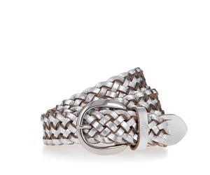 Flechtgürtel TAMARIS "Dana Silver", Damen, Gr. 120, silber, Leder, unifarben, Gürtel, mit moderner Flechtoptik, aus Leder, in jeder Länge schließbar (75849039-120) silber