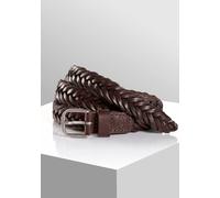 Flechtgürtel TOM TAILOR "TTCLAUDETTE", Damen, Gr. 80, braun (dunkelbraun), Rindsleder, unifarben, Gürtel, 2 cm breiter Damengürtel, stufenlos verstellbar, Echtleder (67518036-80) dunkelbraun