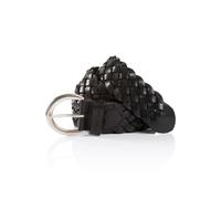 Flechtgürtel TOM TAILOR "TTLISA", Damen, Gr. 90, schwarz, Rindsleder, Gürtel Flechtgürtel, 4 cm breiter Damengürtel, Flechtledergürtel, modisches Must-Have (75938860-90)