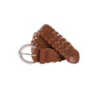 Flechtgürtel TOM TAILOR "TTLISA", Damen, Gr. 95, braun (cognac, hellbraun), Rindsleder, unifarben, Gürtel, 4 cm breiter Damengürtel, Flechtledergürtel, modisches Must-Have (15062020-95) cognac, hellbr