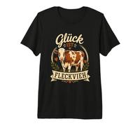 Fleckvieh Rind I Rinderzucht Motiv für Rinderhalter Premium T-Shirt