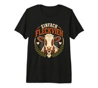 Fleckvieh Rind I Rinderzucht Motiv für Rinderhalter Premium T-Shirt