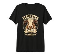 Fleckvieh Rind I Rinderzucht Motiv für Rinderhalter Premium T-Shirt