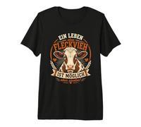 Fleckvieh Rind I Rinderzucht Motiv für Rinderhalter Premium T-Shirt
