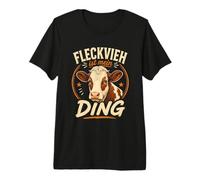 Fleckvieh Rind I Rinderzucht Motiv für Rinderhalter Premium T-Shirt