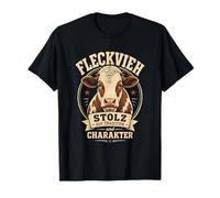 Fleckvieh Rind I Rinderzucht Motiv für Rinderhalter T-Shirt