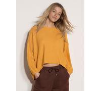 Fledermauspullover APRICOT "Oversized Pullover", Damen, Gr. L, gelb (mustard), Strick, , Modisch, oversize normal, Rundhals, Fledermausärmel Elastisch, Pullover, im Wabenstrick (70782007-L) mustard