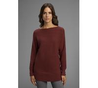 Fledermauspullover LAURA SCOTT, Damen, Gr. 36/38, rotbraun, Feinstrick, Obermaterial: 50% Viskose, 28% Polyester, 22% Polyamid, Zopfmuster, figurumspielend hüftbedeckend, U-Boot-Ausschnitt, Fledermaus