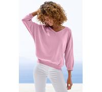 Fledermauspullover VIVANCE, Damen, Gr. 40/42, rosé, Strick, Obermaterial: 60% Baumwolle, 40% Polyamid, unifarben, figurumspielend hüftlang, V-Ausschnitt, Pullover, aus weicher Feinstrickqualität, mit