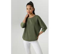 Fledermausshirt ANISTON SELECTED, Damen, Gr. 42, grün (oliv), Jersey, Obermaterial: 93% Polyester, 7% Elasthan, Biesen, unifarben, Basic, lässig geschnitten hüftbedeckend, Rundhals, Fledermausärmel Bü