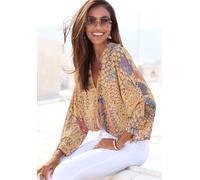 Fledermausshirt BUFFALO, Damen, Gr. 32/34, bunt (animal bedruckt), Jersey, Obermaterial: 100% Viskose, animal-print, bedruckt, figurumspielend hüftlang, tiefer V-Ausschnitt, Fledermausärmel, Shirts Fl