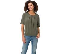 Kurzarmshirt HEINE "Shirt", Damen, Gr. 44, grün (khaki), 95% Viskose, 5% Elasthan, unifarben, Rundhals, Shirts (49750660-44) khaki
