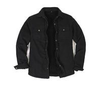 Fleece gefüttert solide schwarze Flanellhemd für Männer Sherpa gefüttert karierten Flanell Jacke Mantel Herbst Winter schwarz L