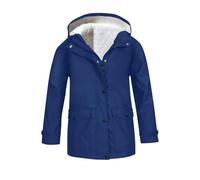 Fleece-gefütterte Regenjacke für Mädchen, Reißverschluss, Knopfleiste vorne, Windbreaker-Mäntel, Tween, Kinder, einfarbig, Outdoor, lässig, Outwear mit Taschen, Winter, dicker, warmer Regenmantel